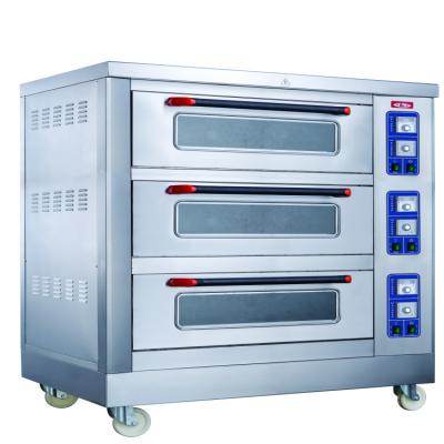 China Large Capacity Electric Hotel Restaurant 3 Layer Bread Making Equipment 6 Pan Commercial Bakery Pizza Cakes Baking Baking Supply for sale