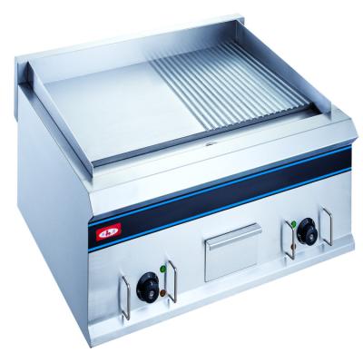 China Half-hot flat plate & Half-grill commercial 1/2 flat plate grill griddle 1/2 flat plate catering kitchen teppanyaki restaurant kitchen teppanyaki BBQ equipment machine for sale