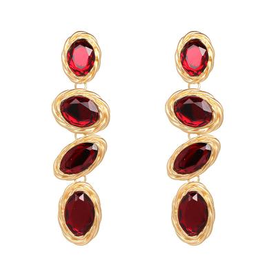 China Hot Selling Trend FASHIONABLE Crystal Earrings Fashion Earrings CARTER LISA Colored Rhinestones Long Style Dropped for sale