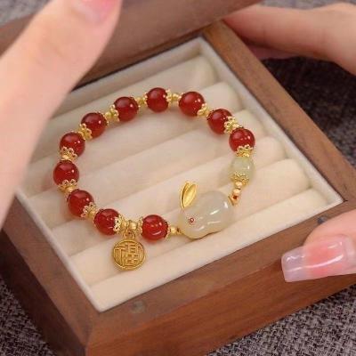 China Hot Selling Lucky Pearl Gold Jewelry Rabbit Bracelet Party/Birthday Style Bracelet for sale