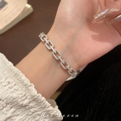 China High-End Open Soft Fashion Hollow Chain Bracelet Hiphop Zircon Zircon Hand Jewelry for sale