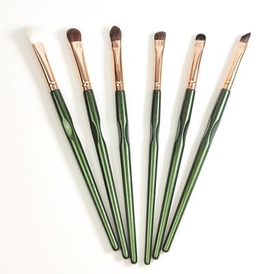 China Angular Blush OCM 6 PCS Bristle Makeup Eyeshadow Blending Set Brush High Quality Natural Wooden Handle Eyeliner for sale