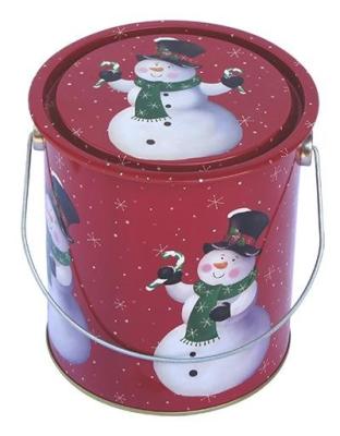 China Populäres Weihnachten Tin Box Holiday Gift Tins mit Griff-Weihnachtssüßigkeit konserviert 0.23mm Stärke zu verkaufen