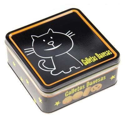 Cina Il biscotto di burro inscatola il biscotto nero Tin Container Square Tin Box per spessore dell'alimento 0.23mm in vendita