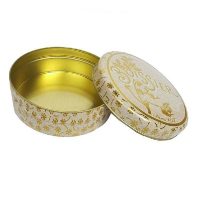 중국 0.23mm Gold Tin Round Tin Box Small Metal Containers with Lids Tin Packaging 판매용