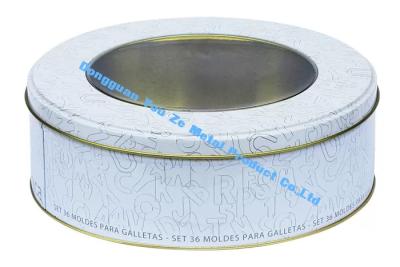 中国 Promotional Round Tin Boxes Wholesale Cookie Gift Tins Clear Window Tin Case 販売のため