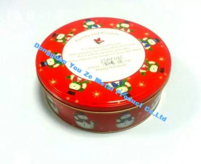 Κίνα Cylinder Cookie Tin Container Vintage Tin Canisters Holiday Christmas Tin Boxes προς πώληση