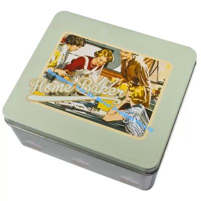 Κίνα Eco-friendly Biscuit Tin Box Rectangular Tin Containers Food Grade Metal Cans with Lids προς πώληση