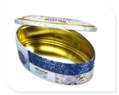 China Oval Custom Tin Box Target Cookie Tins Gifts Made of Tin Storage Tin with Lid zu verkaufen