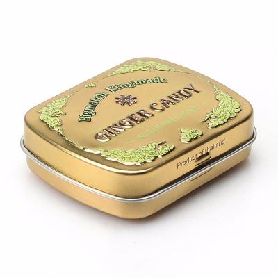 China La menta barata estaña a pequeño Tin Box impreso color oro con latas de la menta del vintage de la tapa en venta