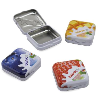 China Personalized Mint Tins Square Candy Tin Box Mini Blink Tin Case 55x55x20mm en venta