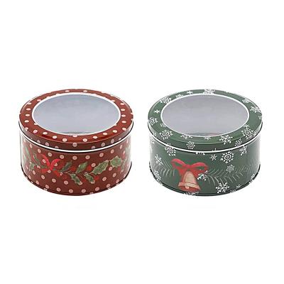 Китай CMYK Tin Gift Boxes with PVC Window Holiday Christmas Tin Can Empty Cookie Tins продается