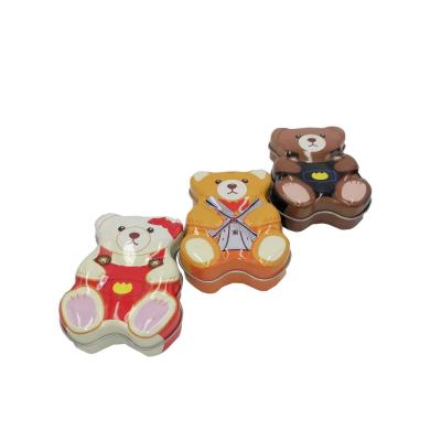 Cina Lovely Bear Shaped Metal Tin Containers Empty Cookie Tins Vintage Christmas Tin Boxes in vendita