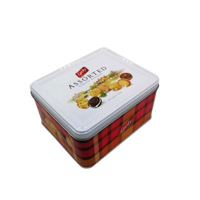 China Large Cookie Tins with Lids Wholesale Tin Cookie Boxes Custom Rectangular Tin Cans en venta