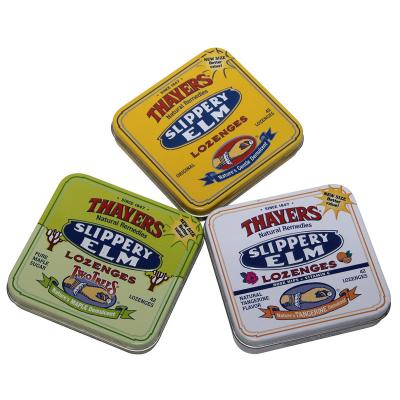 Κίνα Rectangular Candy Hinged Tin Cases Tablet Packaging Metal Boxes Chai Mint Tin Boxes προς πώληση