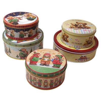 Cina Holiday Gift Packaging Metal Tin Box Reusable Round Tin Cookie Containers Custom Dollar Tree Cookie Tins in vendita