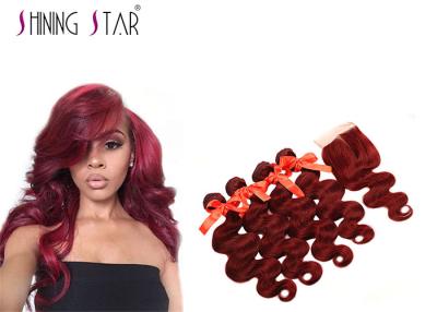 China No Shedding 4 Bundles Of Virgin Peruvian Hair , 99J Peruvian Natural Bundle Weave for sale