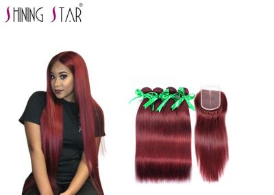 China El pelo peruano humano 4 sin procesar lía el grado rojo 8A de las extensiones 99# en venta