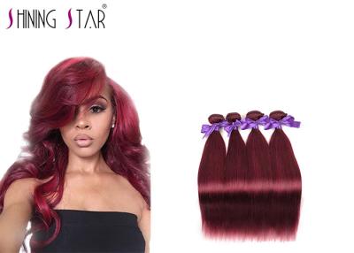 China Los paquetes brasileños rojos intrépidos del pelo 99J tejen pulgada de las extensiones 4Pcs 10-26 en venta