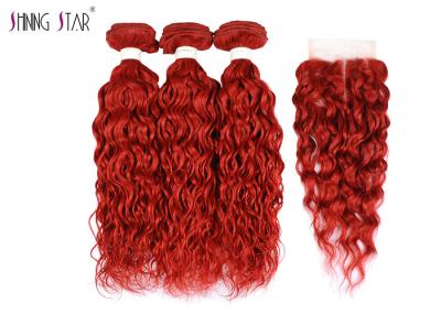 China Brazilian Red Water Wave Bundles / Hair Extensions Bundles Natural Wavy for sale