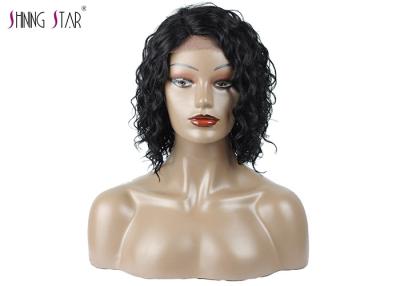 China Pre Plucked Short Curly Human Hair Lace Front Wigs Bouncy Natural Wave for sale