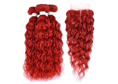 Chine Les cheveux bouclés de texture de vague d'eau empaquettent la couleur rouge de cheveux brésiliens à vendre