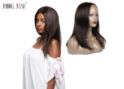 China #2 Dark Brown Human Straight Lace Front Wigs / Women Brazilian U Part Wigs for sale