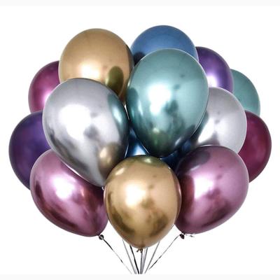 China Advertising Toy Party Decoration Rose Metallic Gold Chrome Color Helium Gas Latex Balloon for sale