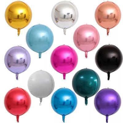 China 22 Inch 4D Round Aluminum Foil Balloons Self Sealing Helium Balloon Inflatable Wedding Decoration for sale