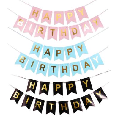 China DIY Supplies Party Decoration Large Size And Color Matching Happy Birthday Paper Small Size Banner for sale