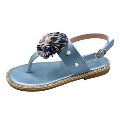 China New Arrival Colorful Floral Flat Shoe Flat Sandals For Kids Girl for sale