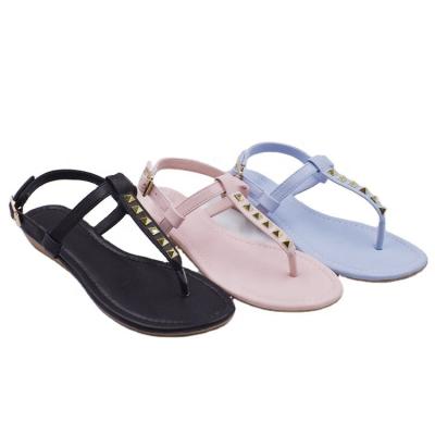 China Wholesale New Fashion Trend Design Rivet Stud Flip Flop And Wedges Ladies Sandals for sale