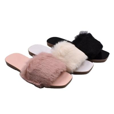 China Fashion Trend Slides New Arrival Comfort Ladies Fluffy Slides for sale