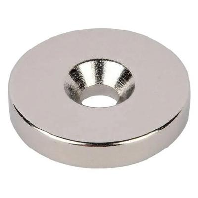 China Industry Rare Earth Neodymium Tycoon Ring Hole Magnet Permanent Magnets Milled Circle Industrial Megnets for sale