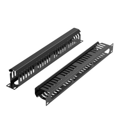 China Metal 19 Inch Cable Management Cable Manager 1u 48 Ports Rack Mounted Metal Network Cable Management for sale