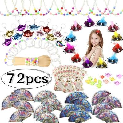 China Party Accessories Kids Tea Party Favors Tea Time Hat Set Hair Clips Gift Bag Tea Party Supplies For Birthday Goodie Bag Toys for sale