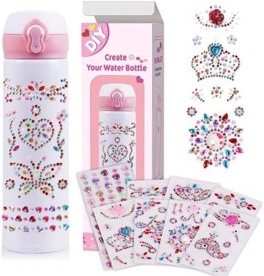 China Gift for Kids and Girlfriend Decorate and Personalize Your Own Water Bottle with 8 Sheets Gem Stickers DIY Art Kit and Craft Kit for Girls, DIY Water Bottle for sale