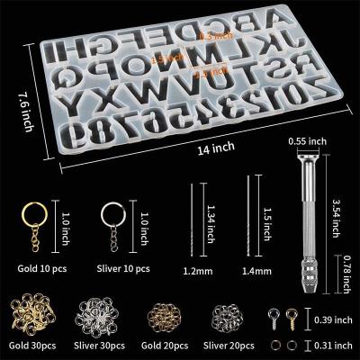 China KD Educations Toys Letter Resin Molds Alphabet Silicone Back Mold For Making Resin Keychains Jewelry Epoxy Resin Pendant Crafts for sale