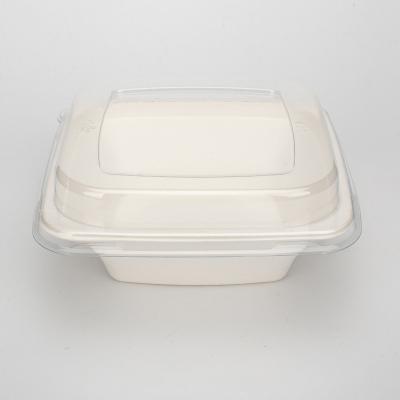 China Biodegradable Fast Food Container Biodegradable Disposable Pulp Molding Packaging Lunch Bowl With Lid for sale