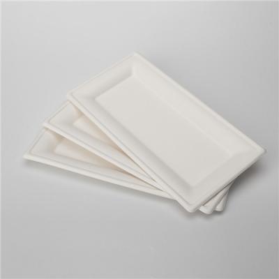 China Wholesale Biodegradable Rectangle Sugar Cane Bagasse Food Eco - Friendly Disposable Dish for sale