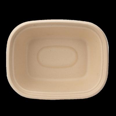 China Disposable Biodegradable Bagasse Pulp Sugar Cane Salad Bowl Rectangular Disposable Paper Tableware for sale