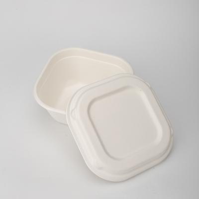 China Biodegradable Biodegradable Biodegradable Pulp Mold Disposable Food Soup Sugar Cane Bagasse Square Paper Bowl for sale