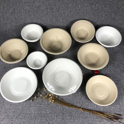 China Sugarcane Bagasse Pulp Mold Soup Biodegradable Compostable Ramen Fruit Disposable Salad Bowl for sale