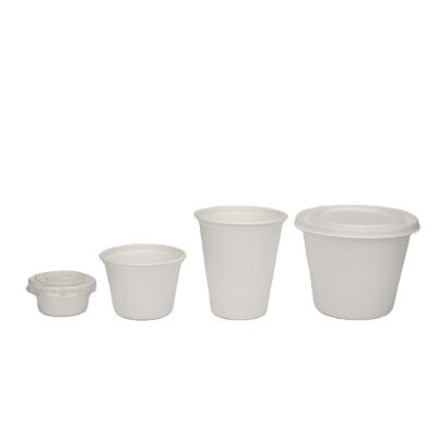 China Disposable Compostable Cups Eco-Friendly Biodegradable Sugar Cane Bagasse Pulp Molding Bamboo Cup for sale