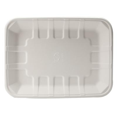 China water & Oil Resistant/Safe In The Tray Food Container Disposable Biodegradable Bagasse Pulp Microwave Sugar Cane Rectangular Tray for sale