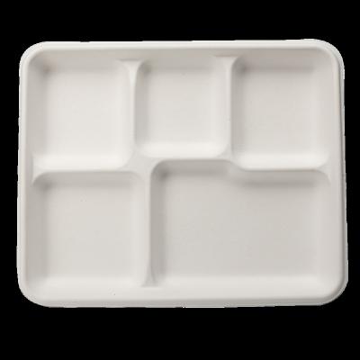 China Eco-Friendly Disposable Sugar Cane Pulp 750ml Food Tableware Tray Bagasse Bagasse Pulp for sale