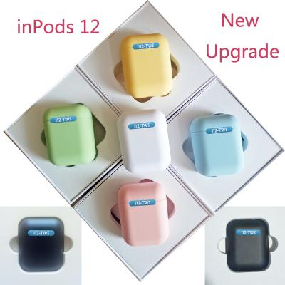 China New i12 TWS Matte Wireless Earbuds 5.0 Sport Stereo Earphone For Phone i12 i12 inpods Headset Stereophony Smart Earbuds for sale