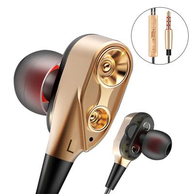 China In-Ear Sound Cancaling Sports Stereo Headset 3.5mm Wired With Mic And Volume Control Upgraded Four Speakers for sale