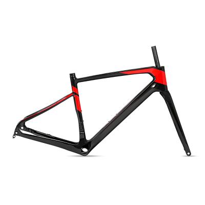 China GRAVEL Bike Carbon Roadbike Internal Cable Routing Cycle cross Gravel Bike Disc Brake Road Bike Frameset for sale