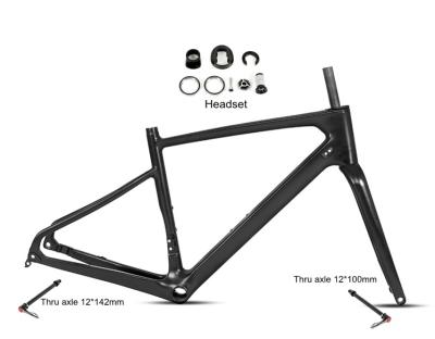 China EPS Technology GRAVEL bike carbon fiber frame aero racing t800 700C*40C cross country disc brake 12*142mm carbon fiber gravel bike frameset for sale